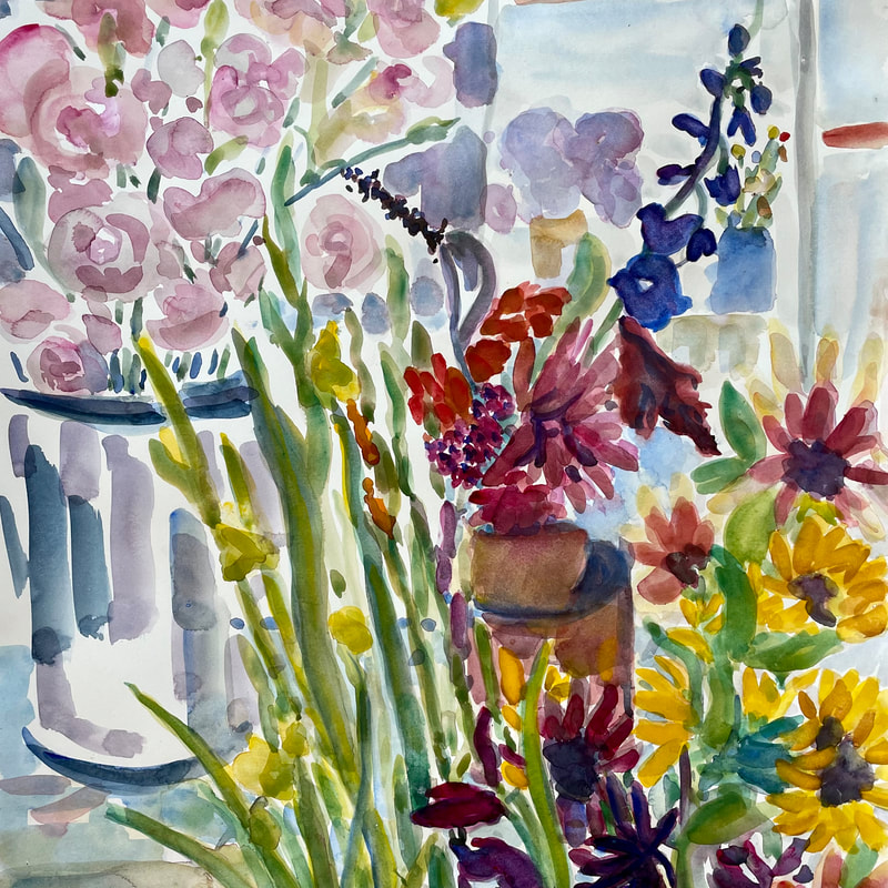 Lysianthus and Market flowers, 24" X18"